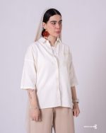 شومیز لینن گلدوزی گلدار 1093 | پوشاک بادیس