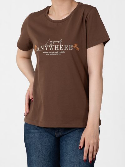 تیشرت چاپی زنانه طرح Anywhere