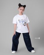 تیشرت پنبه چاپی دخترانه طرح girl